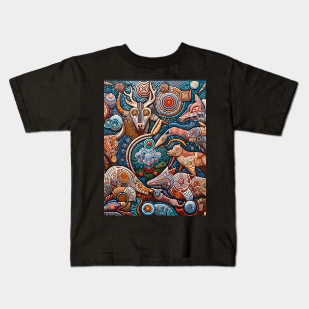 Explore the Cultural Depth: Australian Aboriginal Art and Unique Visual Traditions Kids T-Shirt by insaneLEDP